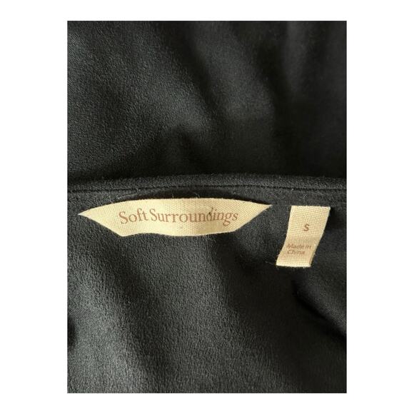 Soft Surroundings Sweater Women Small Black Ultra Soft Waterfall Cardigan Office - Picture 6 of 7